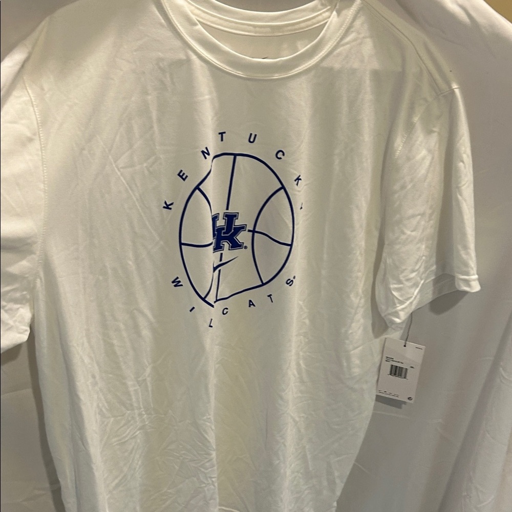 Nike White and Blue Wildcats Basketball Tee